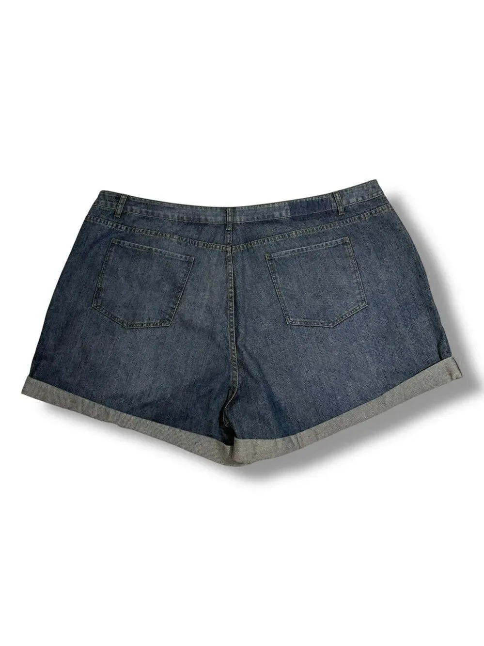 ASOS Curve Women's Denim Mom Shorts Dark Wash Size 24